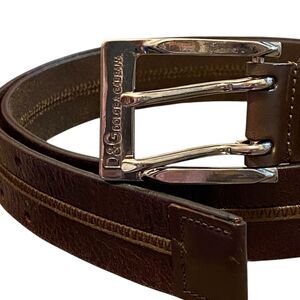 DOLCE & GABBANA Italy Brown Leather Men’s Belt Double Holes